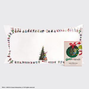 The Grinch x Kitsch Satin Pillowcase in Whoville - King